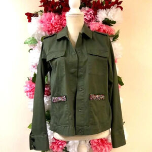 Hunter Green Military Jacket Size Medium